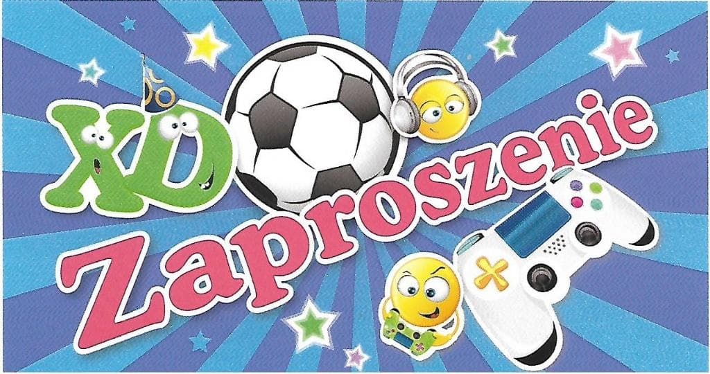 Zaproszenia urodzinowe dla dzieci brokatowane 10 sztuk z kopertami
