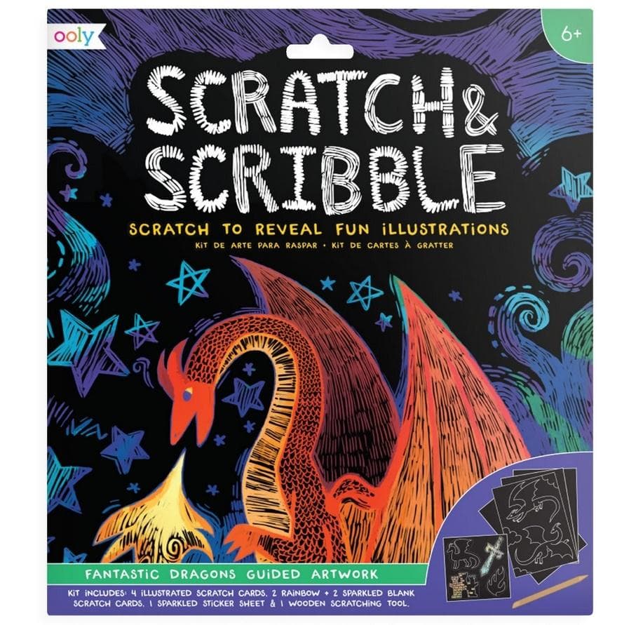 Zestaw do Zdrapywania Ooly Scratch & Scribble Fantastyczne Smoki