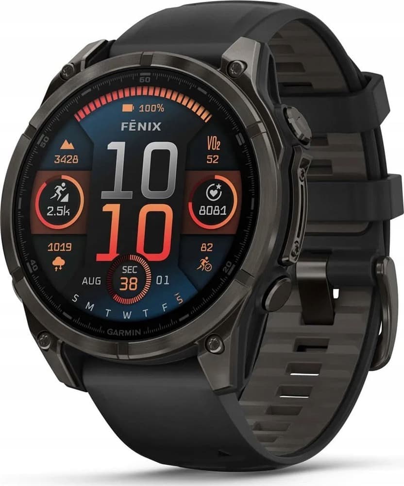 Garmin Fenix 8 Sapphire Titanium Carbon Grey DLC 47 mm Czarny Zegarek Sportowy
