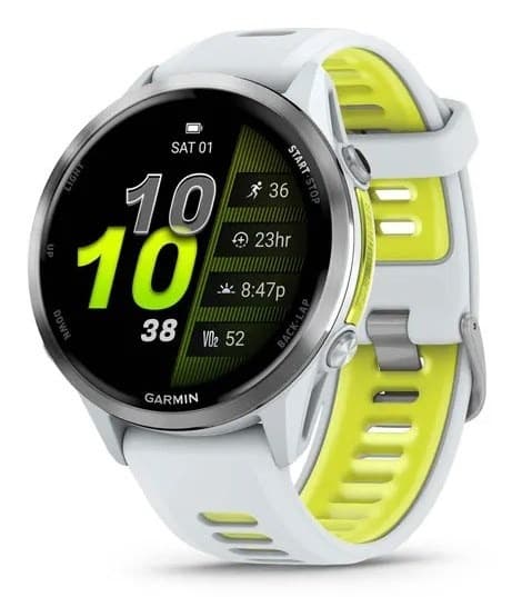Zegarek sportowy Garmin Forerunner 970 47 mm whitestone/żółty