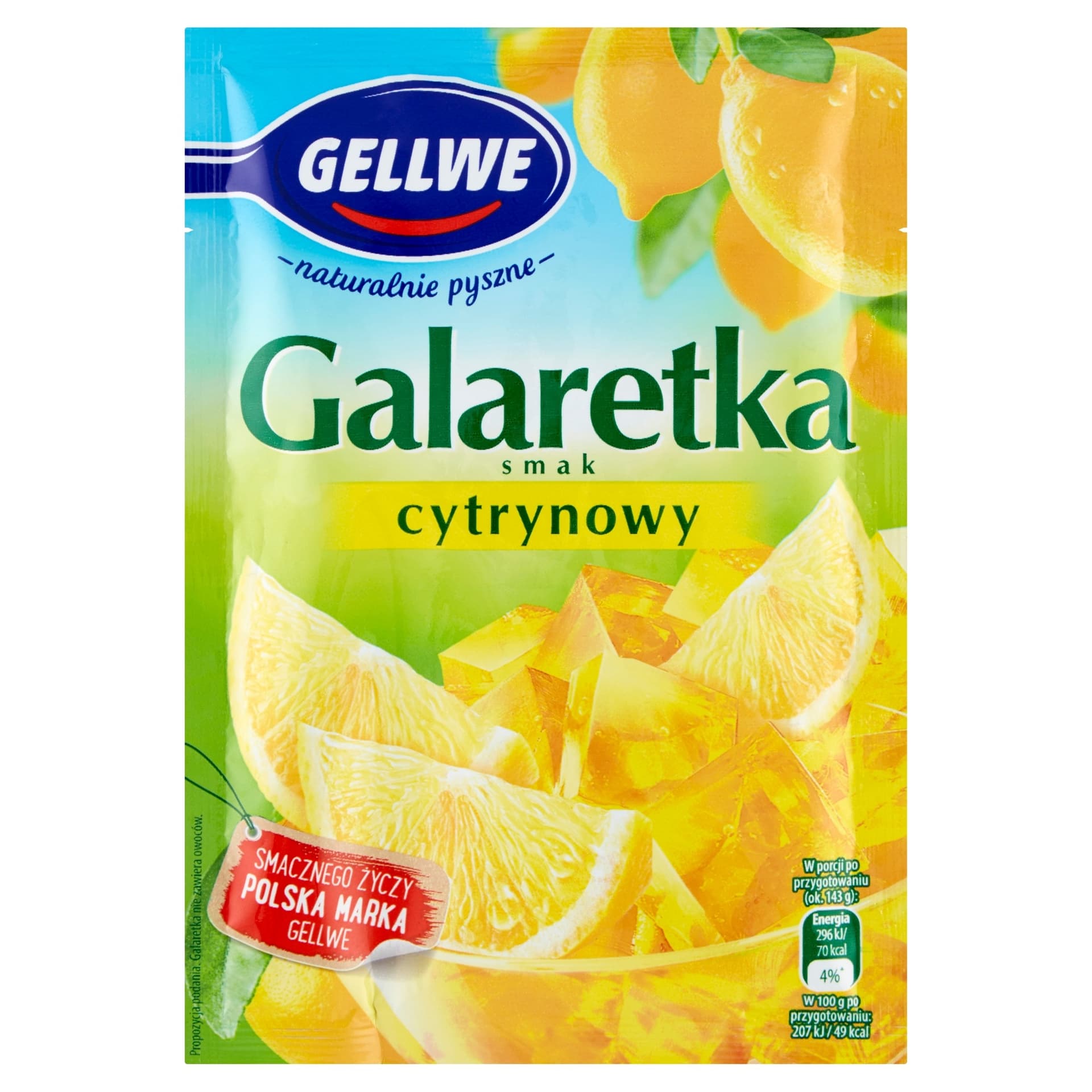 Gellwe Galaretka Cytrynowa 72g