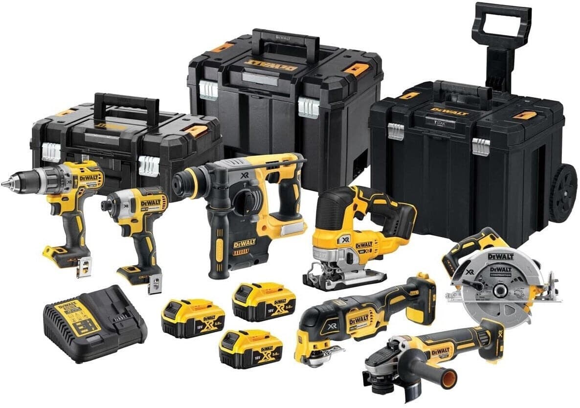 Zestaw narzędzi akumulatorowych DeWALT 18V 7 sztuk do warsztatu