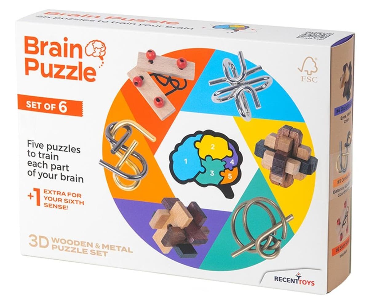 Zestaw łamigłówek Brain Puzzle 6 sztuk