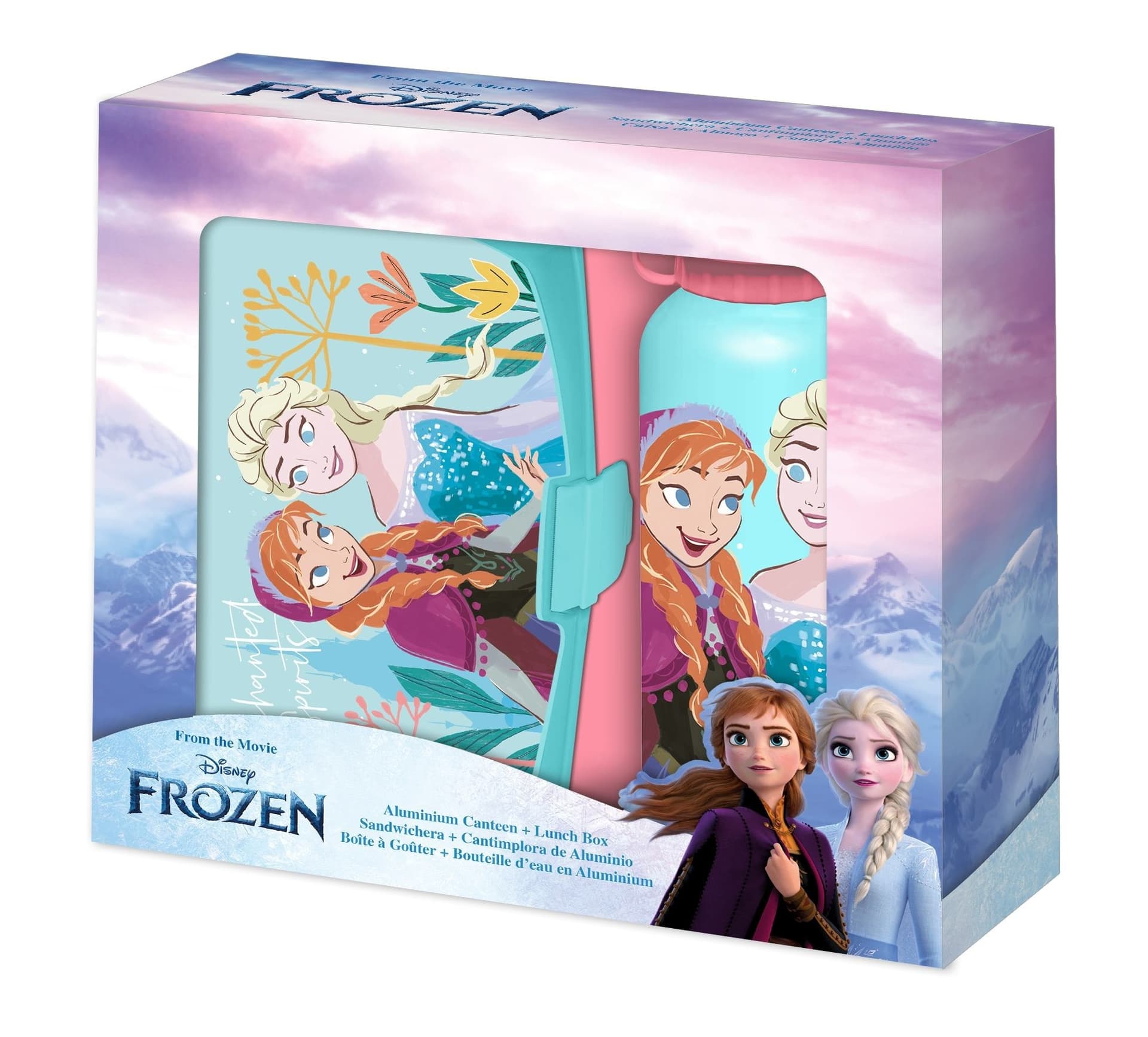 Zestaw bidon aluminiowy i śniadaniówka Frozen FR50009