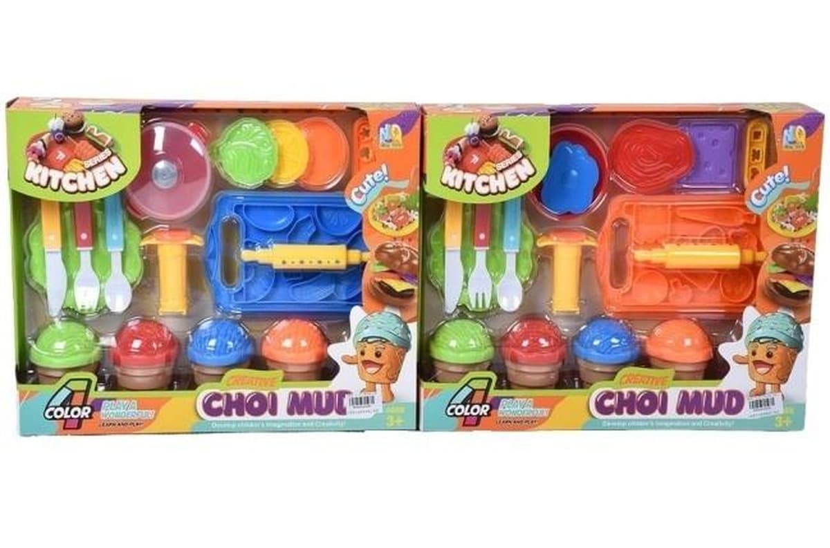 Zestaw dla dzieci ciastoliny MIX 4 kolory z akcesoriami