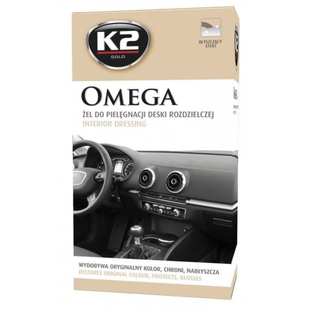 K2 OMEGA 500ml żel do pielęgnacji deski rozdzielczej + aplikator + mikrofibra