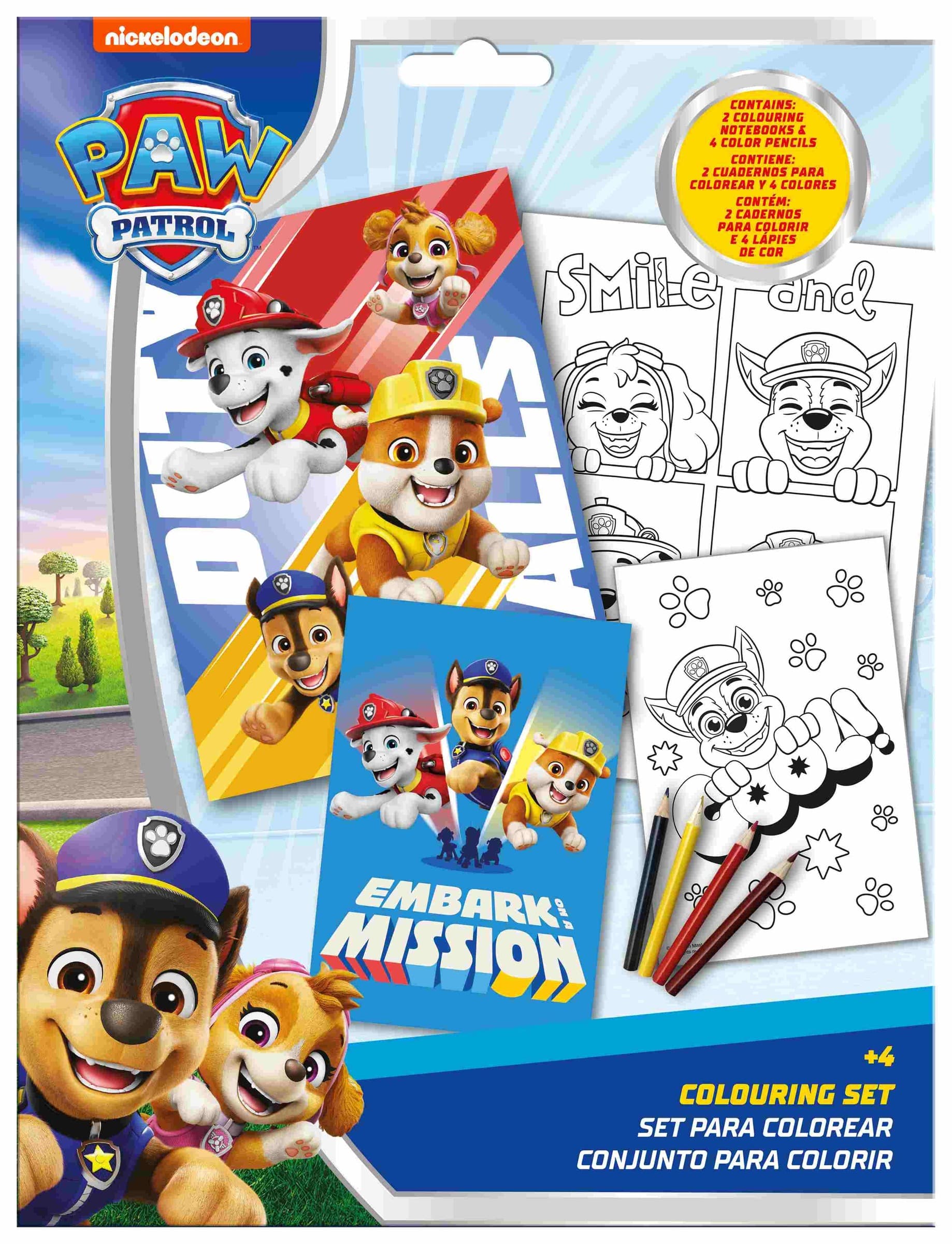 Zestaw do kolorowania Paw Patrol z kredkami PW20004