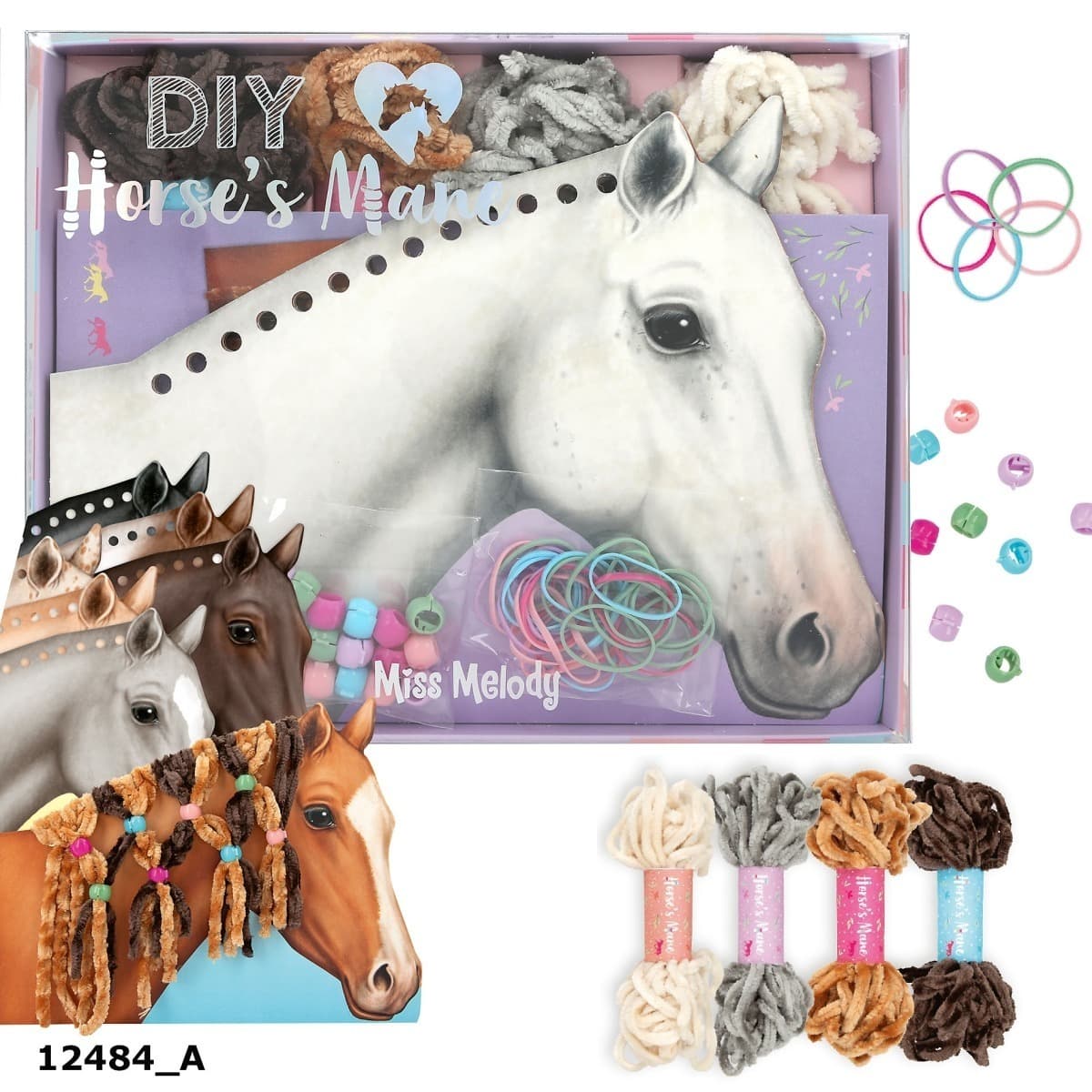 Zestaw do ozdabiania grzywy włóczką Diy Miss Melody 12484A