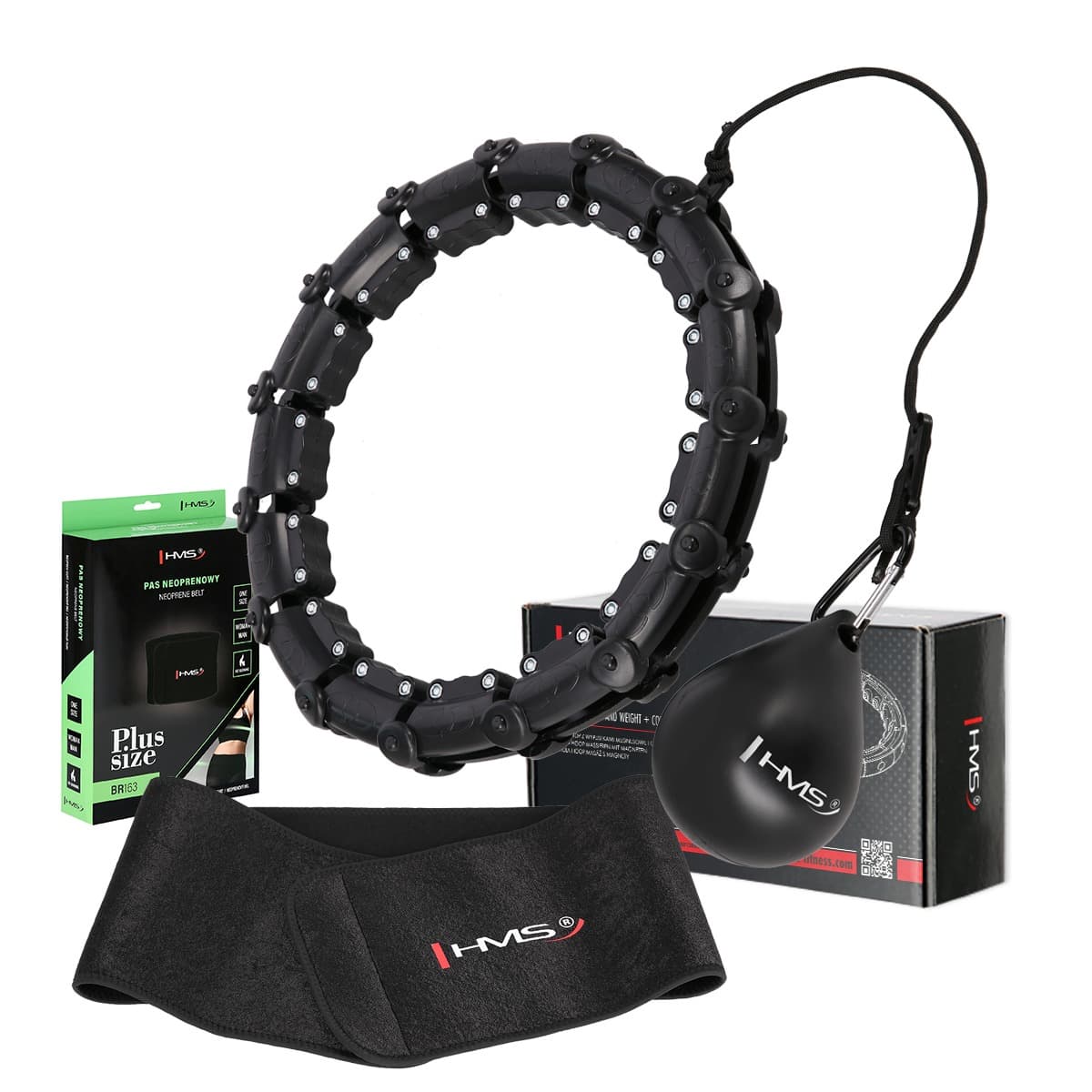 Zestaw Hula Hop HHW11 z wypustkami i obciążnikiem + Pas BR163 Plus Size