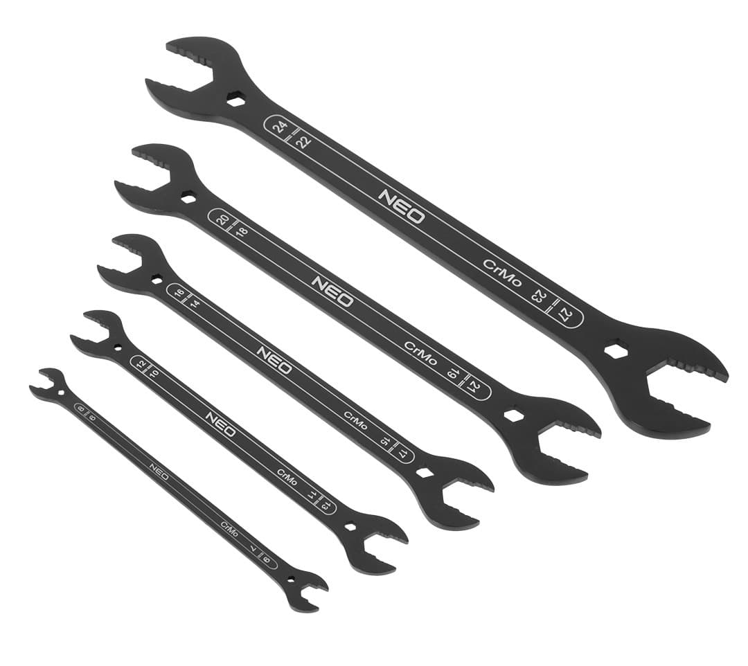 Zestaw kluczy płaskich dwustronnych supercienkich 4 w 1, 6-27 mm 5 sztuk