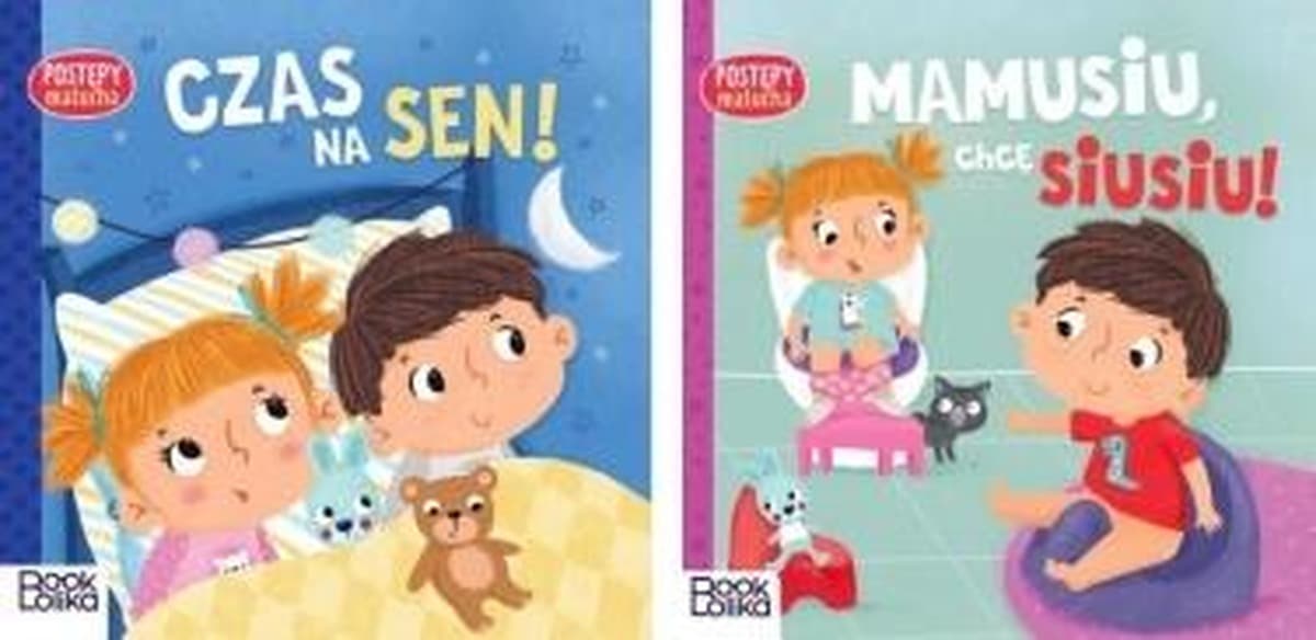 Zestaw książeczek kartonowych dla dzieci Postępy Malucha. Mamusiu chcę siusiu / Czas na sen