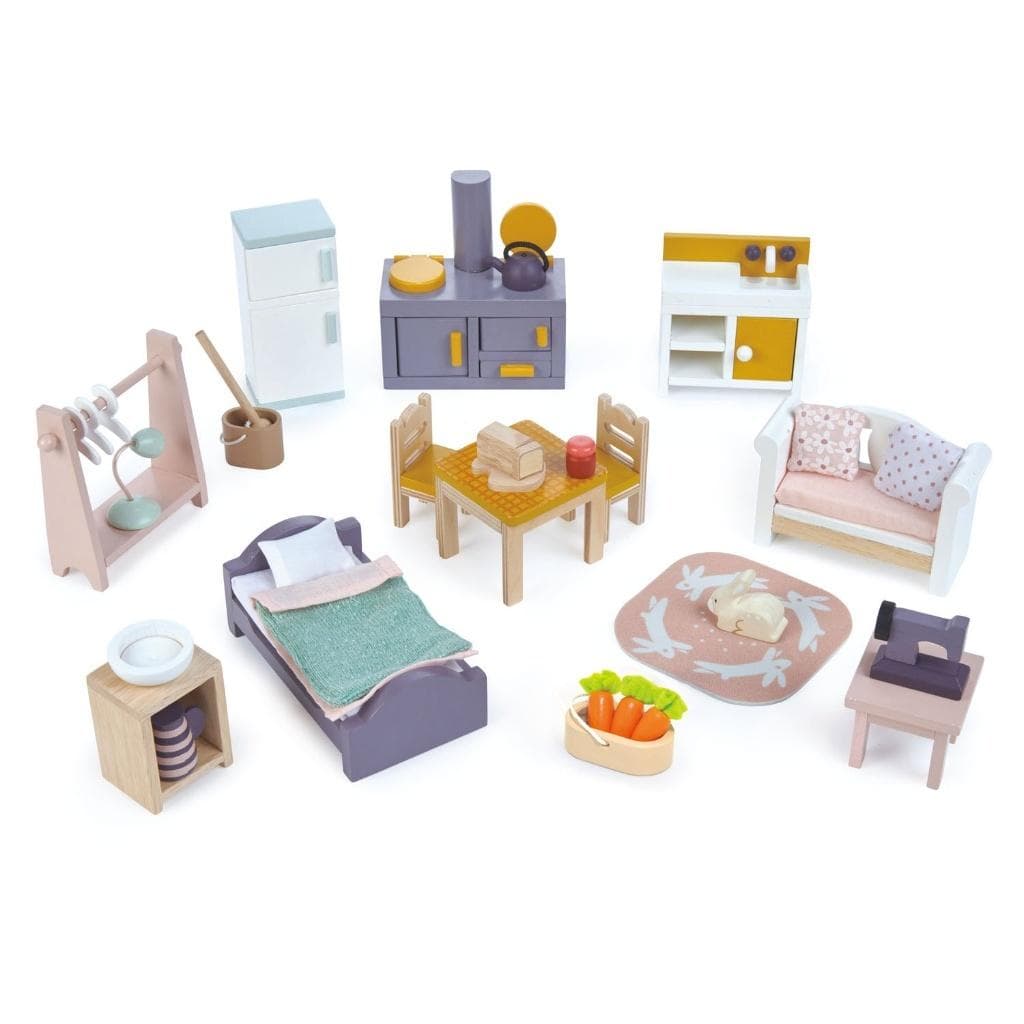 Drewniane Mebelki do Domku dla Lalek Tender Leaf Toys