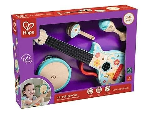 Zestaw Instrumentów Muzycznych Hape dla Dzieci 4w1