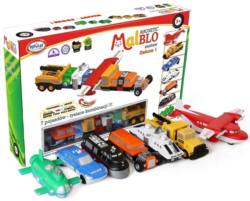 Zestaw pojazdów magnetycznych MalBlo Deluxe 7w1
