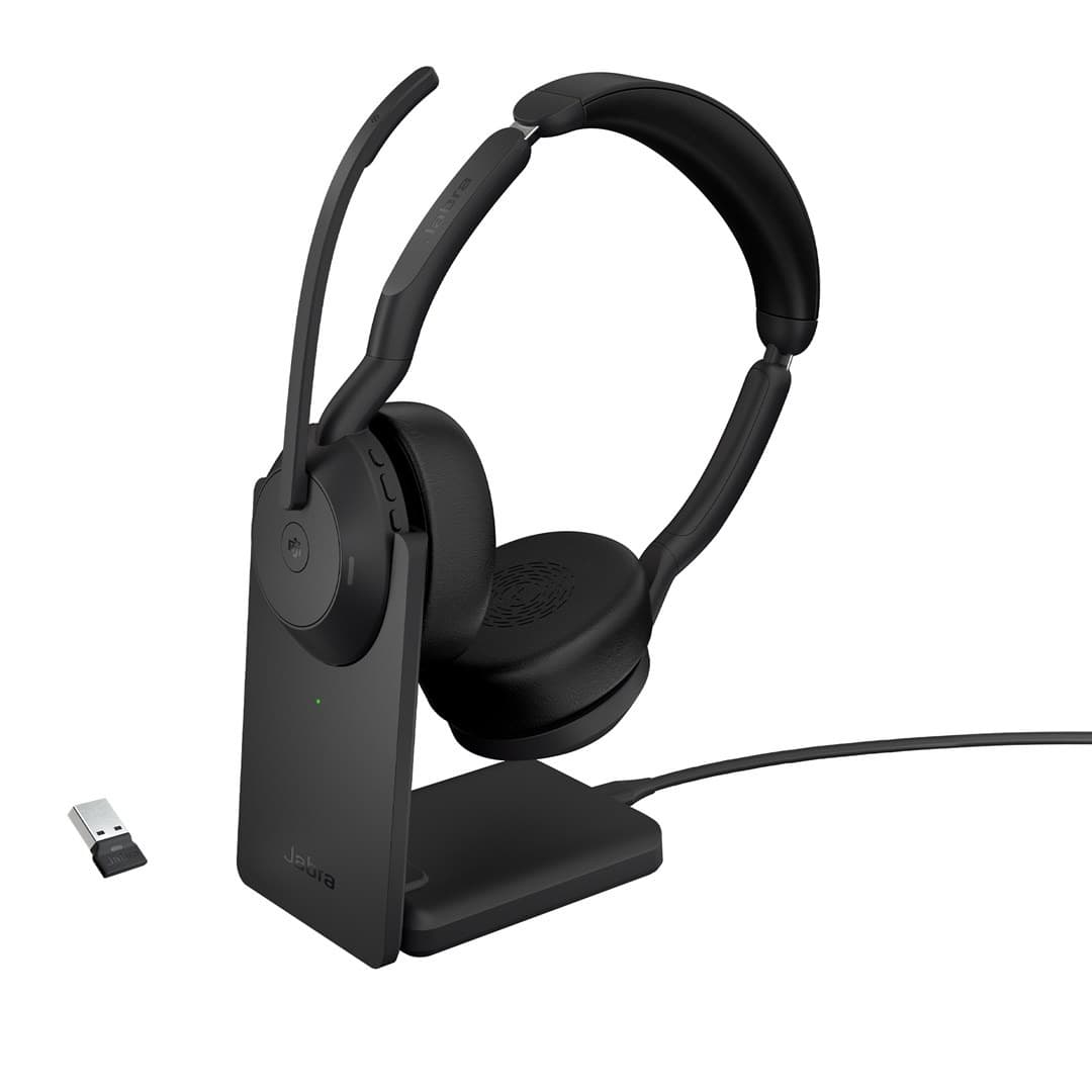 Jabra Evolve2 55 Zestaw Słuchawkowy Stereo MS z Podstawką USB-A