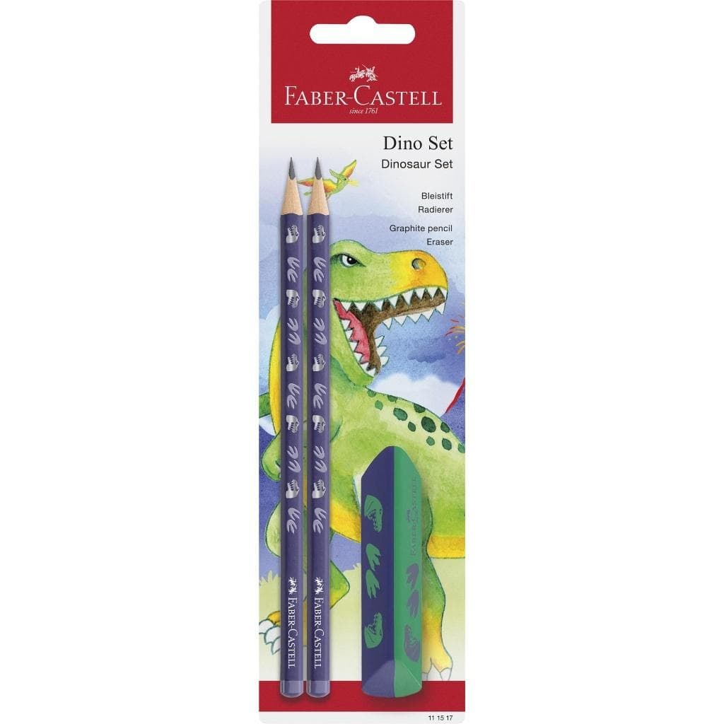 Zestaw szkolny Dinozaury Faber-Castell 2 ołówki HB i gumka