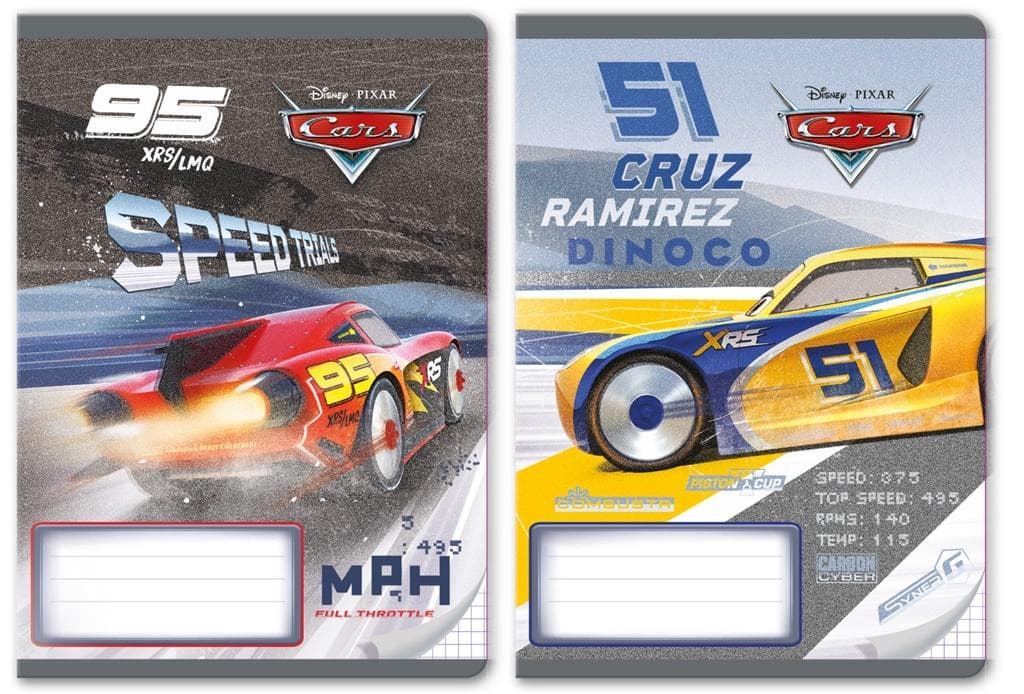 Zeszyt A5 32 kartki w linię Cars 10 sztuk