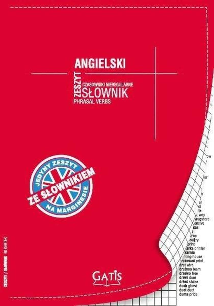 Zeszyt A5 60 kartek Słownik Angielski Gatis - gramatyka i czasy