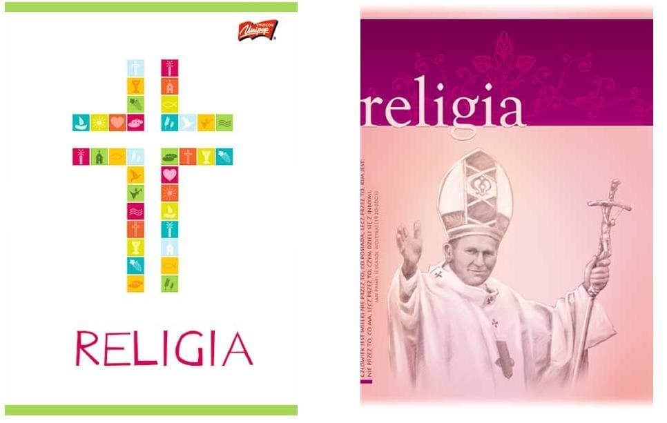 Zeszyt A5 60 kartek kratka cieniowany motyw religijny 10 sztuk