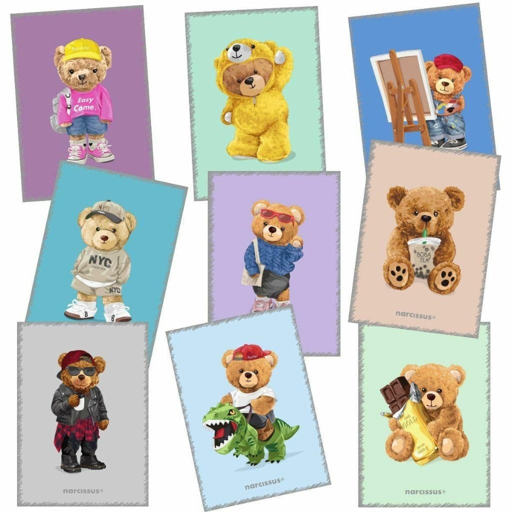 Zeszyt A5 60 kartek kratka Teddies okładka PP 9 sztuk
