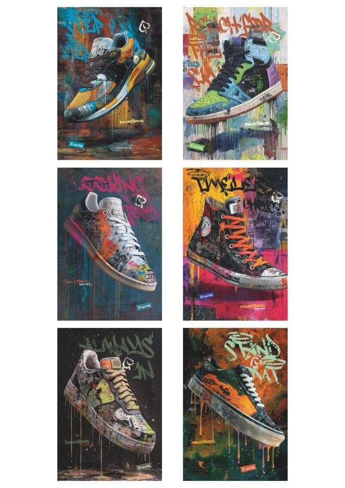 Zeszyt A5 kratka 60 kartek Sneakers 10 sztuk mix wzorów MAR MAR