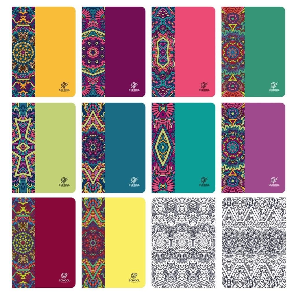 Zeszyt A5 64 kartki kratka Mandala pakiet 10 sztuk