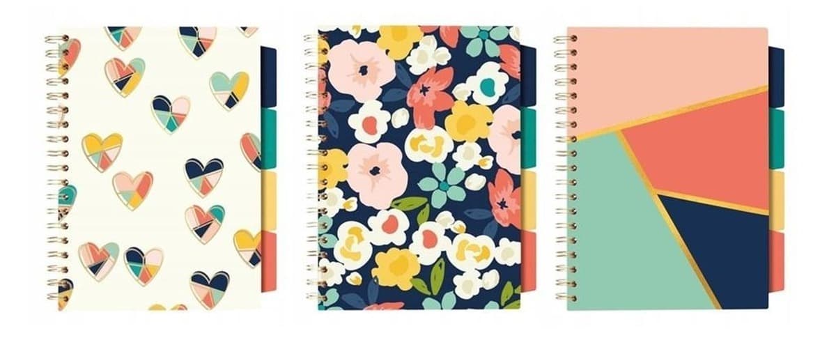 Zeszyt projektowy B5 100 kartek w linie Floral Love mix 3 sztuki