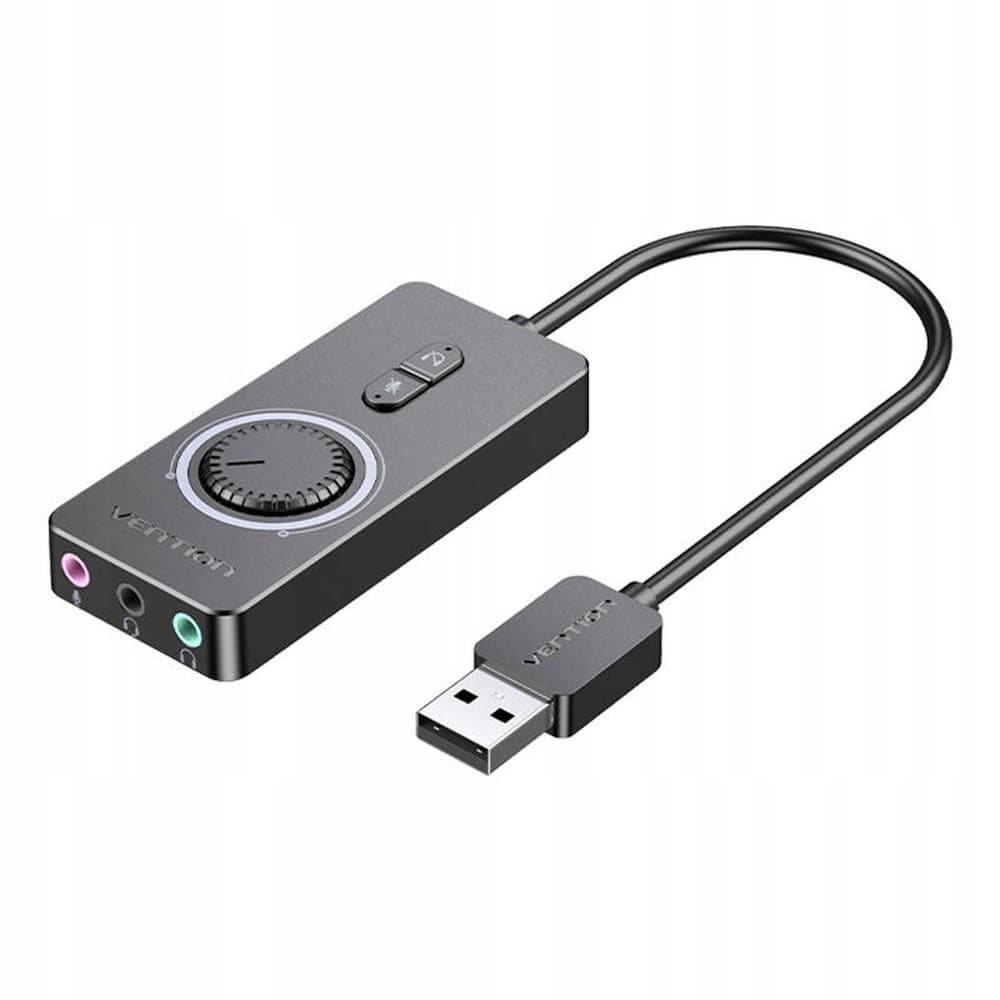 Zewnętrzna karta dźwiękowa USB Vention 2.0 regulacja głośności 1m