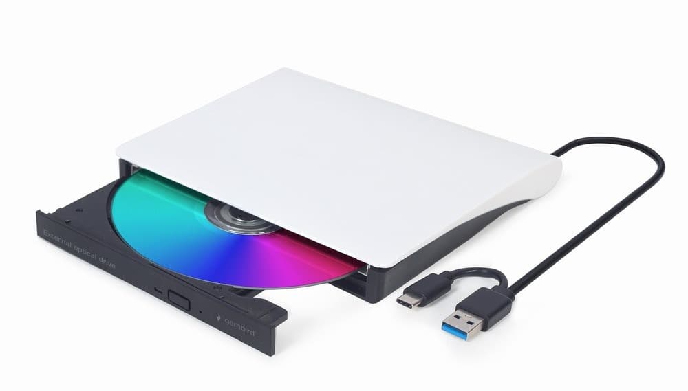 Zewnętrzna nagrywarka DVD 8x i CD 24x USB 3.1 Slim czarno-biała