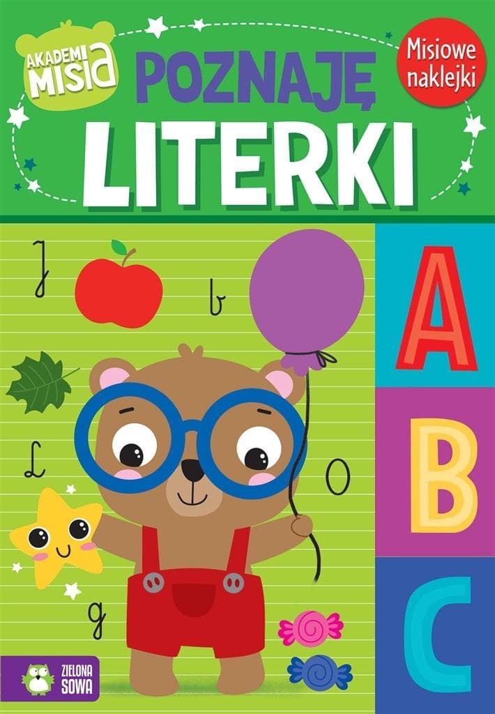Zielona Sowa Nauka Liter Akademia Misia dla dzieci