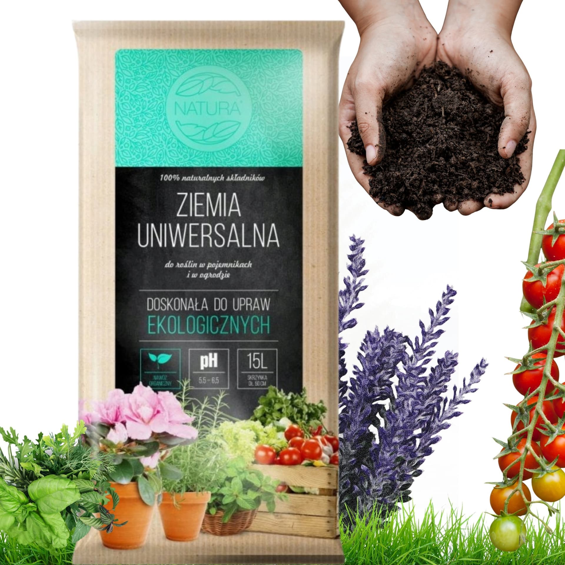 NATURA Ziemia uniwersalna doskonała do upraw ekologicznych 15L