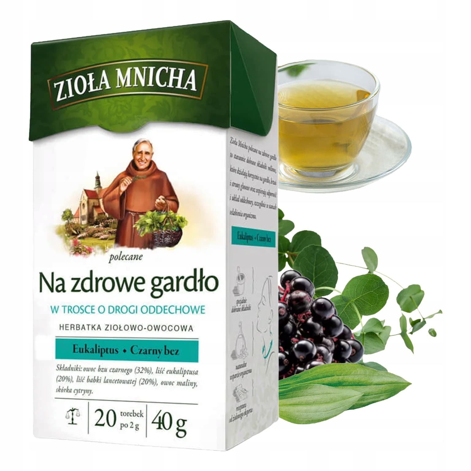 Zioła Mnicha herbatka na zdrowe gardło 20x2g