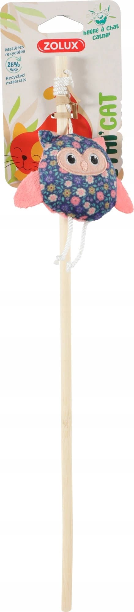ZOLUX ETHICAT Wędka dla kota Sowa z liśćmi, 40 cm
