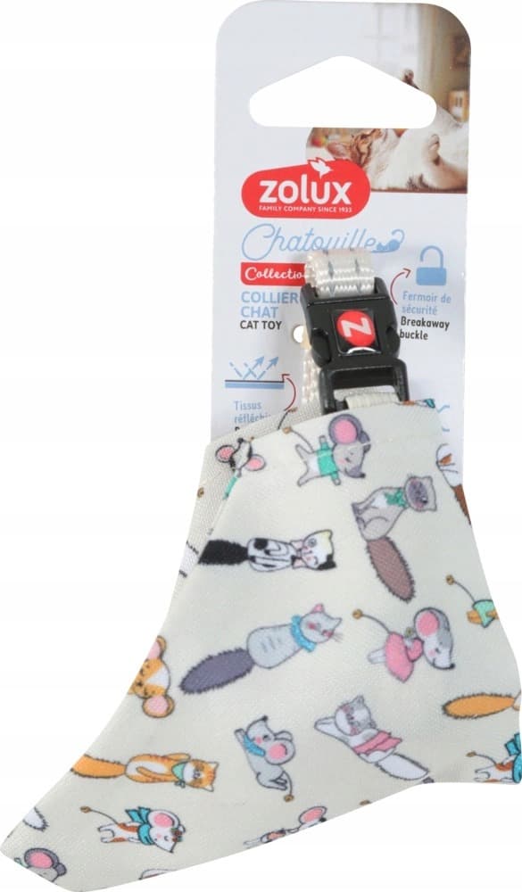 Zolux Obroża dla kota CHATOUILLE z muszką beżowa