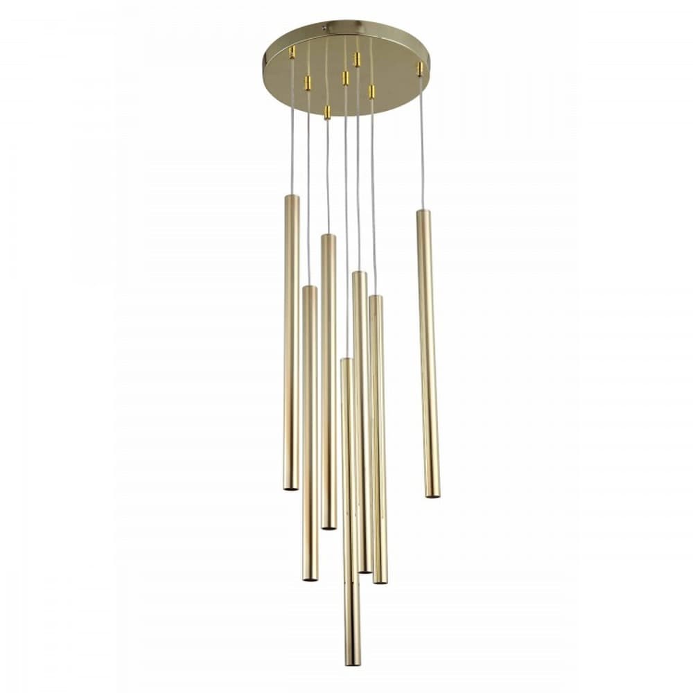 Złota lampa wisząca RAILE H1.2M 7xG9