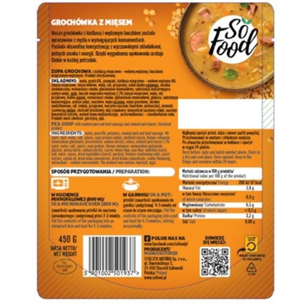 Zupa grochowa gotowa do spożycia 450 g