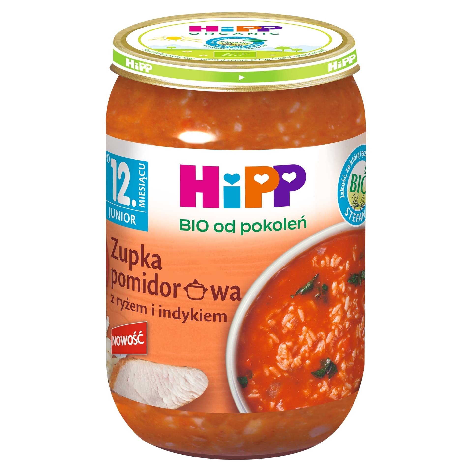 HiPP Zupka pomidorowa z ryżem i indykiem BIO, 250 g