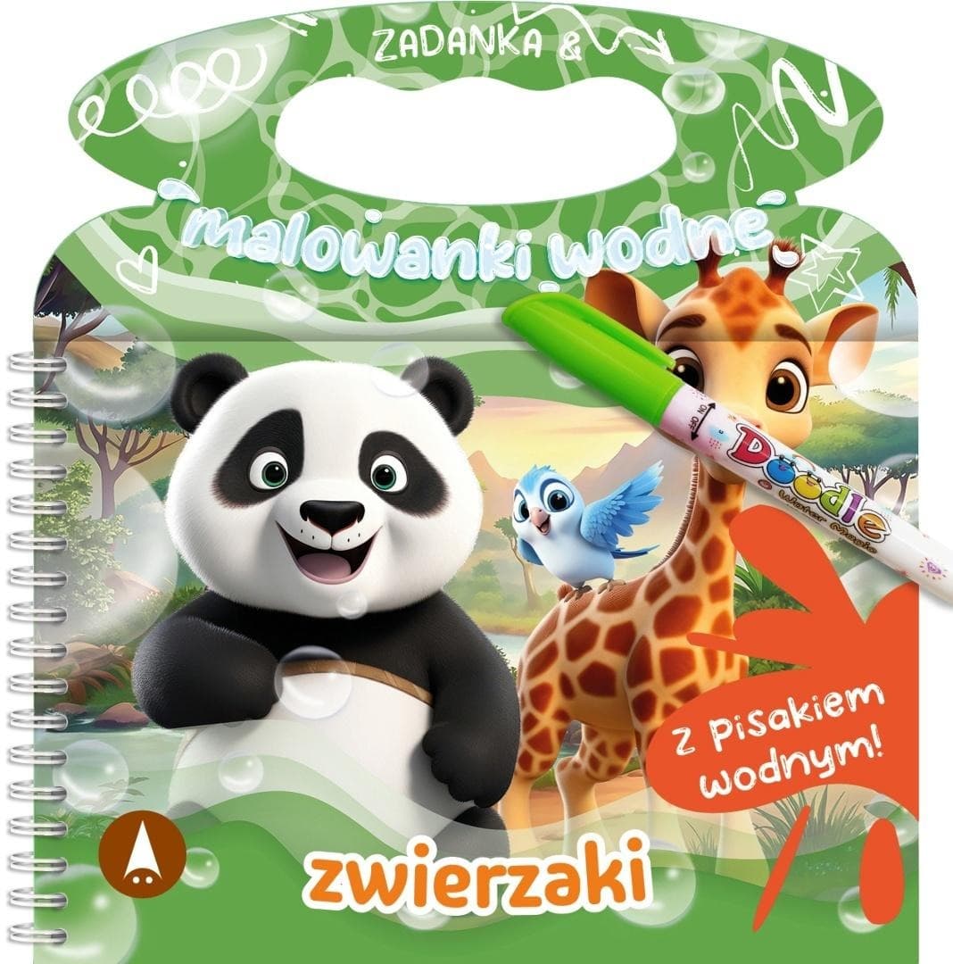 Zwierzaki. Zadania i malowanki wodne - książeczka edukacyjna dla dzieci