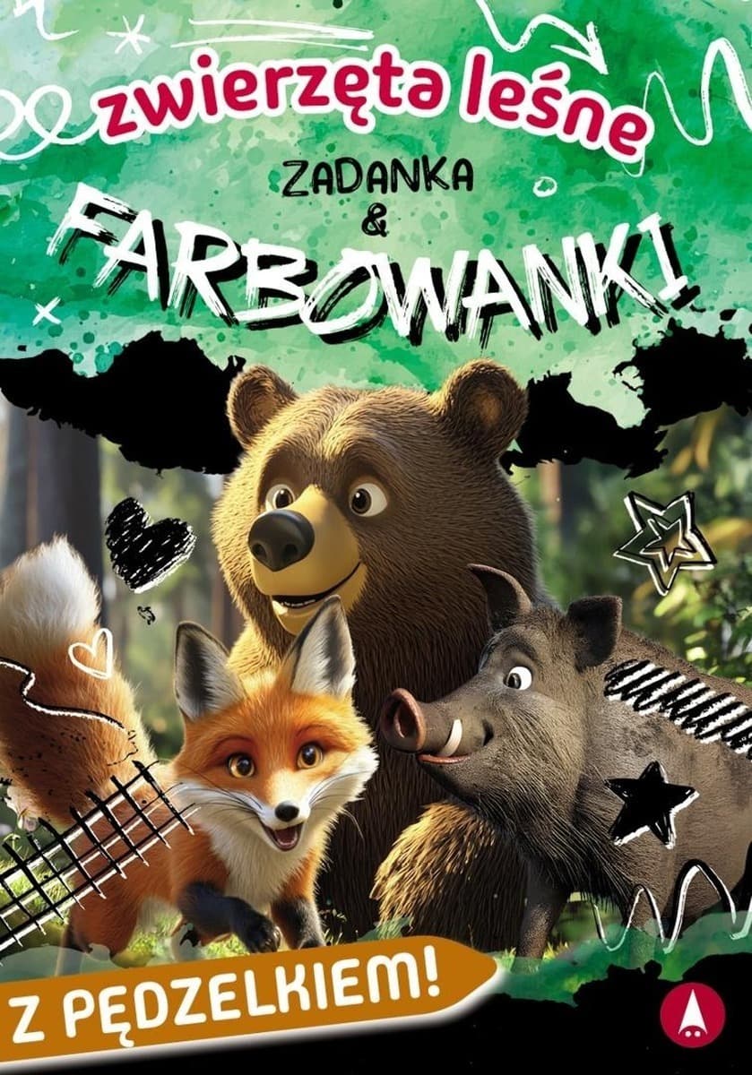 Zwierzęta Leśne Zadanka i Farbowanki - Książeczka edukacyjna dla dzieci