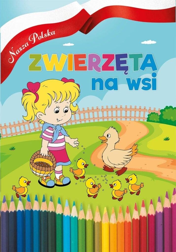 Kolorowanka edukacyjna Zwierzęta na wsi dla dzieci od 3 lat