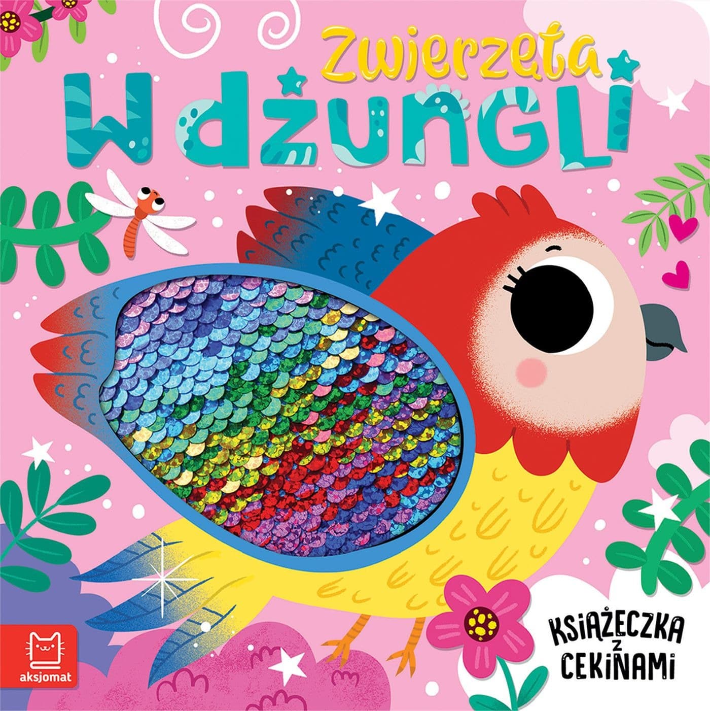 Zwierzęta w Dżungli. Książeczka z Cekinami dla dzieci